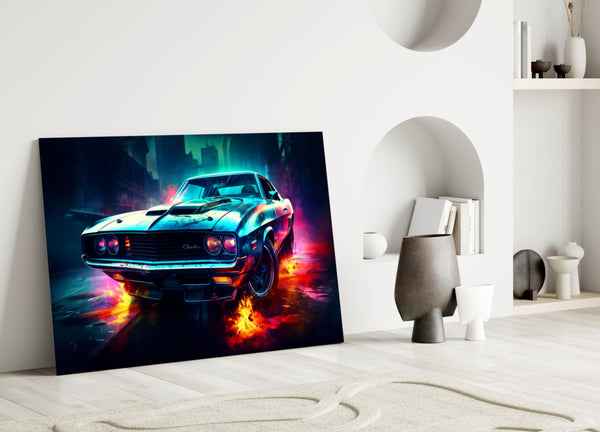 1970 Dodge Challenger Glass Wall Art || Designer's Collection