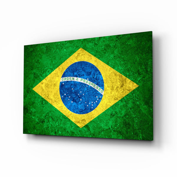 Flag of Brasil Glass Wall Art | Modern and Stylish Glass Wall