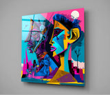 Picasso's Mind Glass Wall Art || Designer's Collection