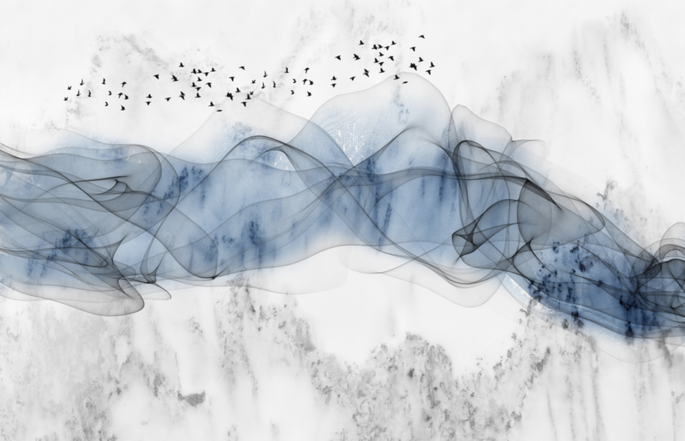 Blue Fog Glass Wall Art