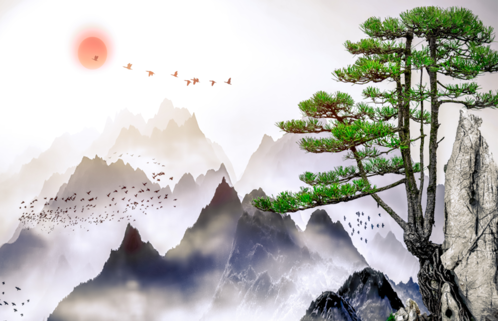 Arte della parete di vetro Foresta astratta