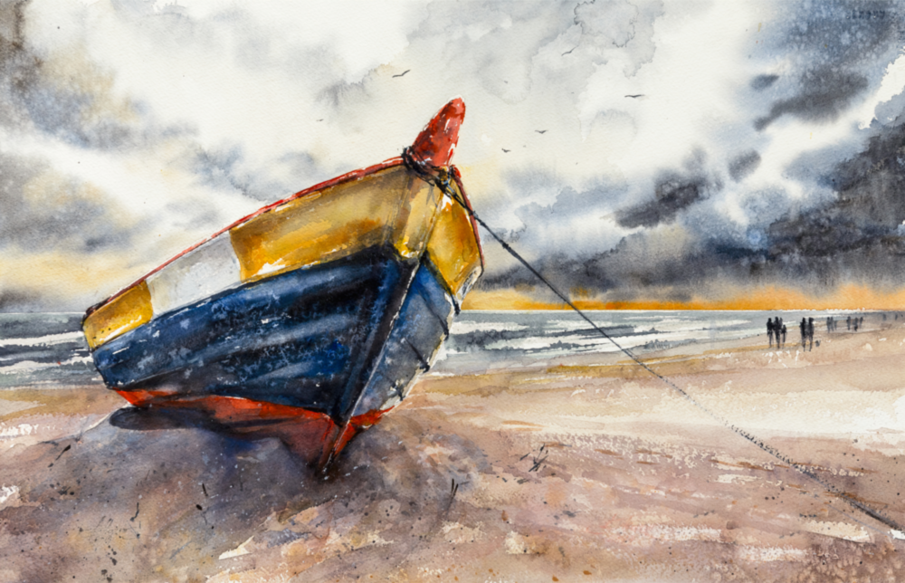 Canoë en solo Impression sur verre