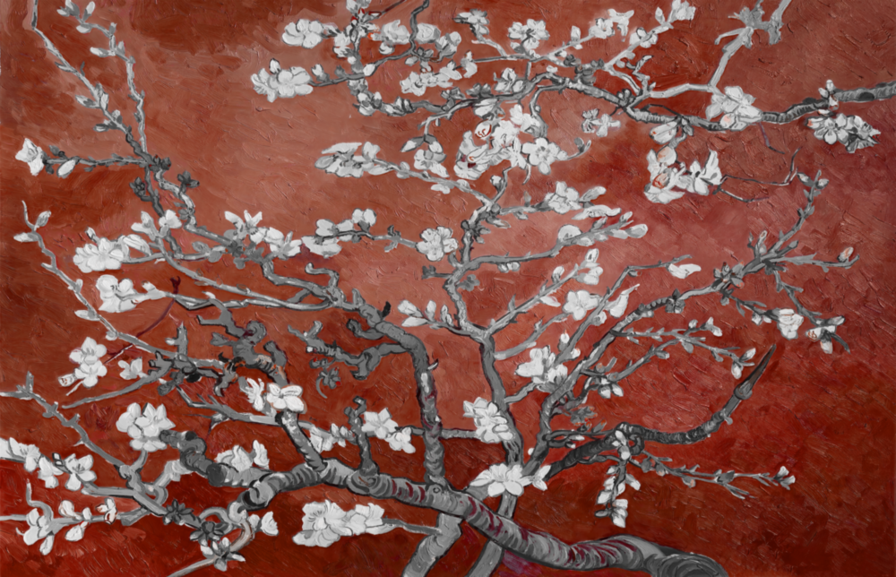 Arte della parete di vetro Fiori bianchi