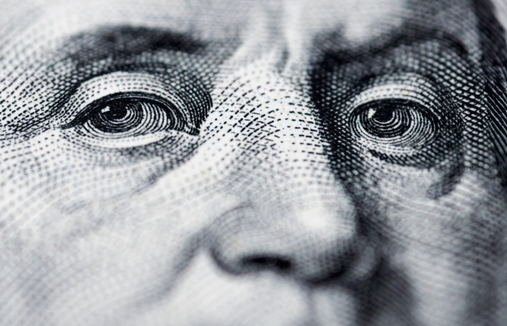 Benjamin Franklin Glasbild