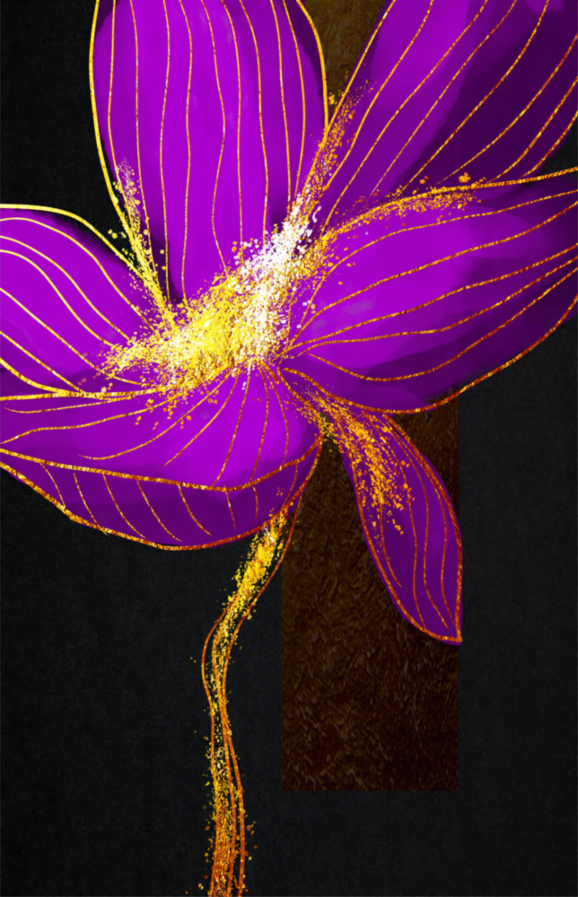 Arte della parete di vetro Fiore viola