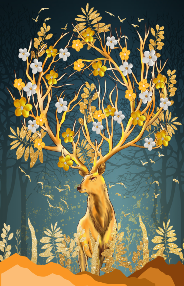 Cerf Impression sur verre