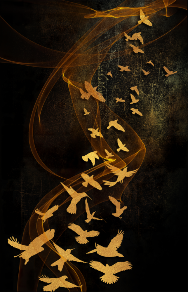 Arte de pared de vidrio de Aves