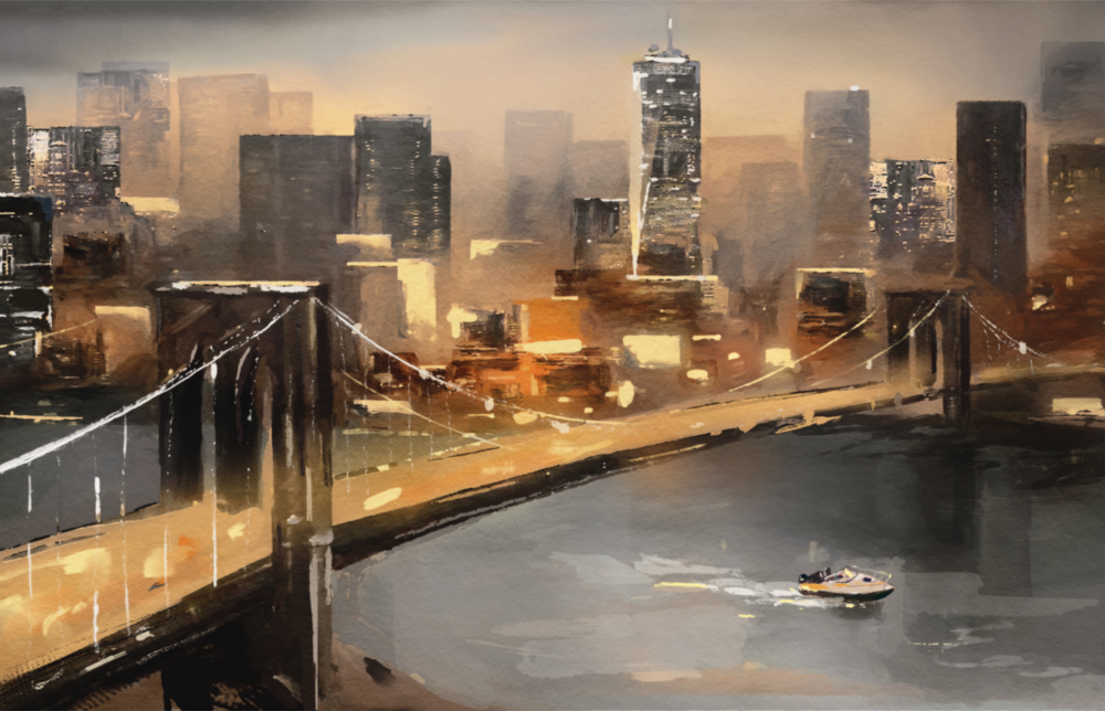 Ville Impression sur verre