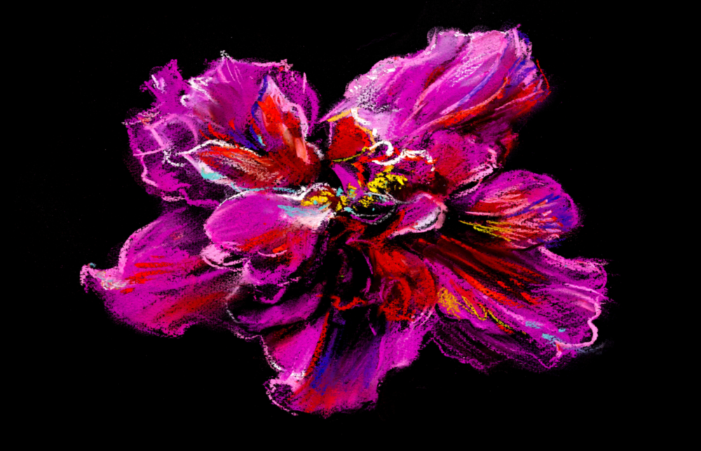 Arte della parete di vetro Fiore viola