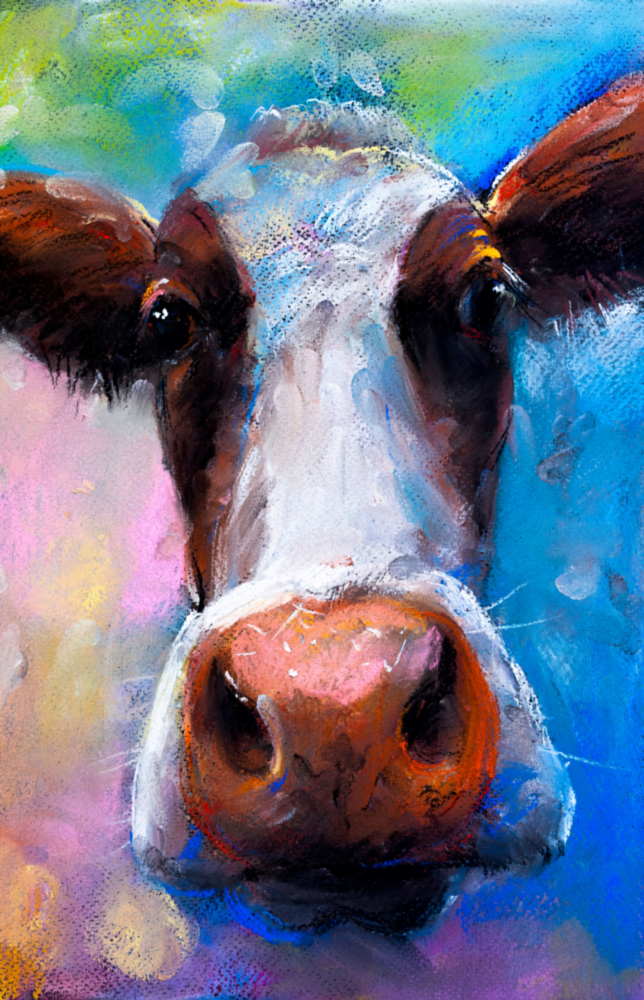 Arte della parete di vetro Mucca