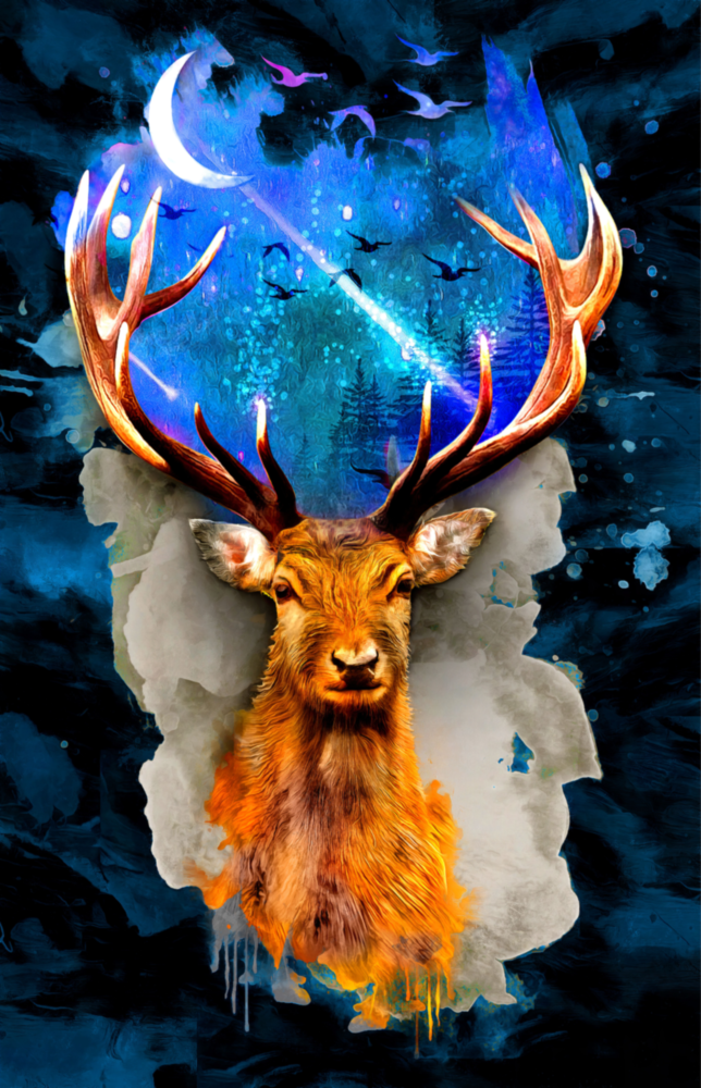 Cerf Impression sur verre