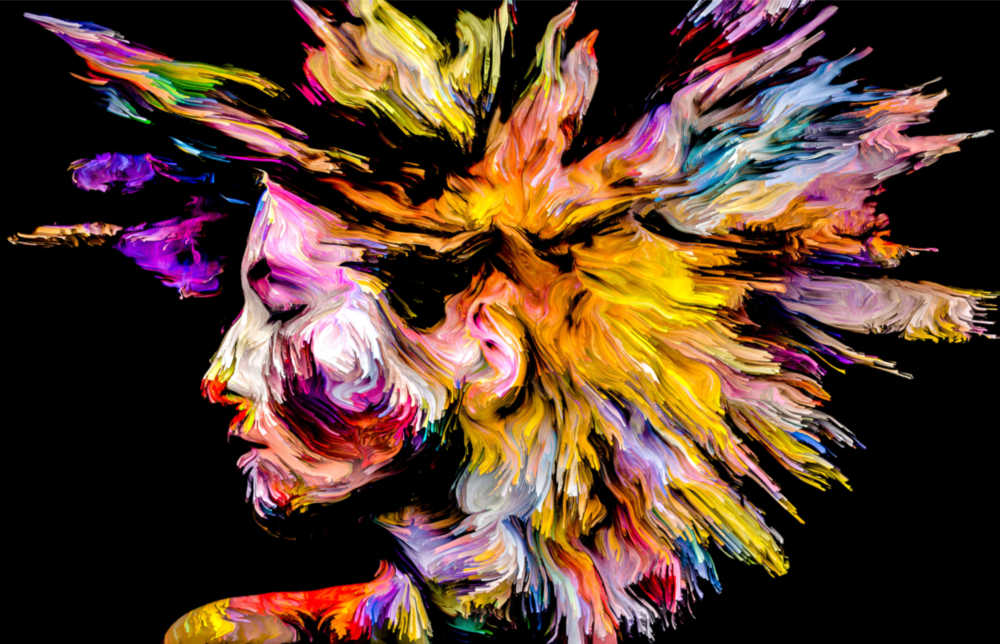 Pensées colorées Impression sur verre