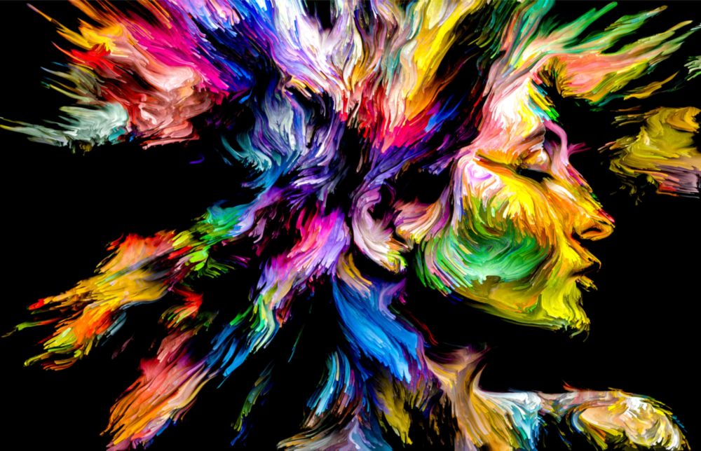 Arte della parete di vetro Pensieri colorati