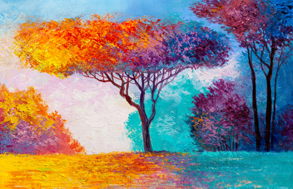 Arte de pared de vidrio de La historia del otoño