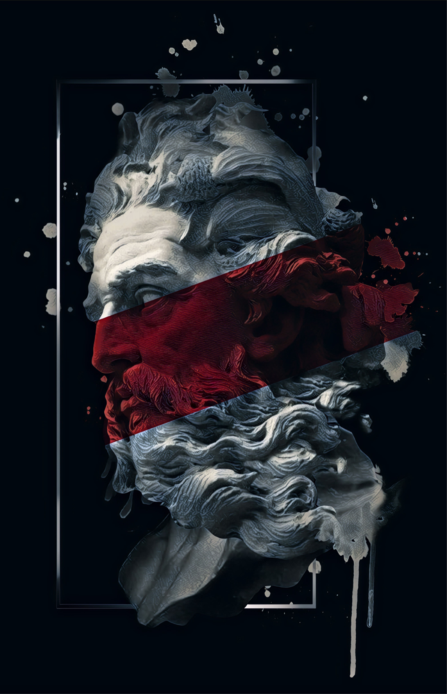 Arte della parete di vetro Poseidone