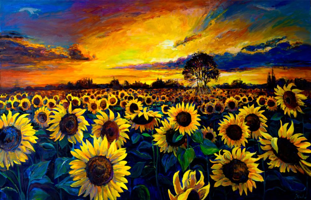 Arte della parete di vetro Fiore di girasole