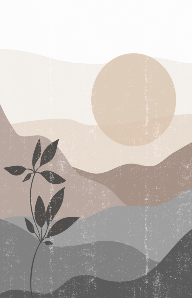 Kleine Blätter Glasbild