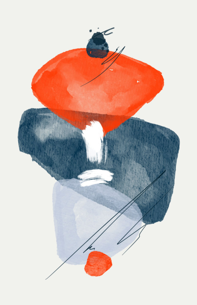 Abstract Shapes Glass Wall Art