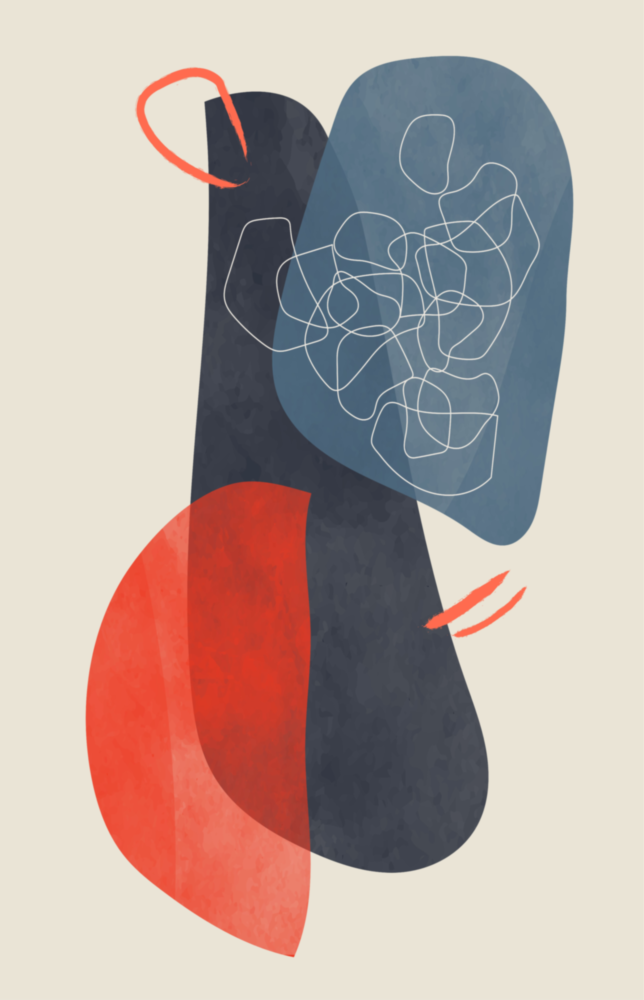 Abstract Shapes Glass Wall Art