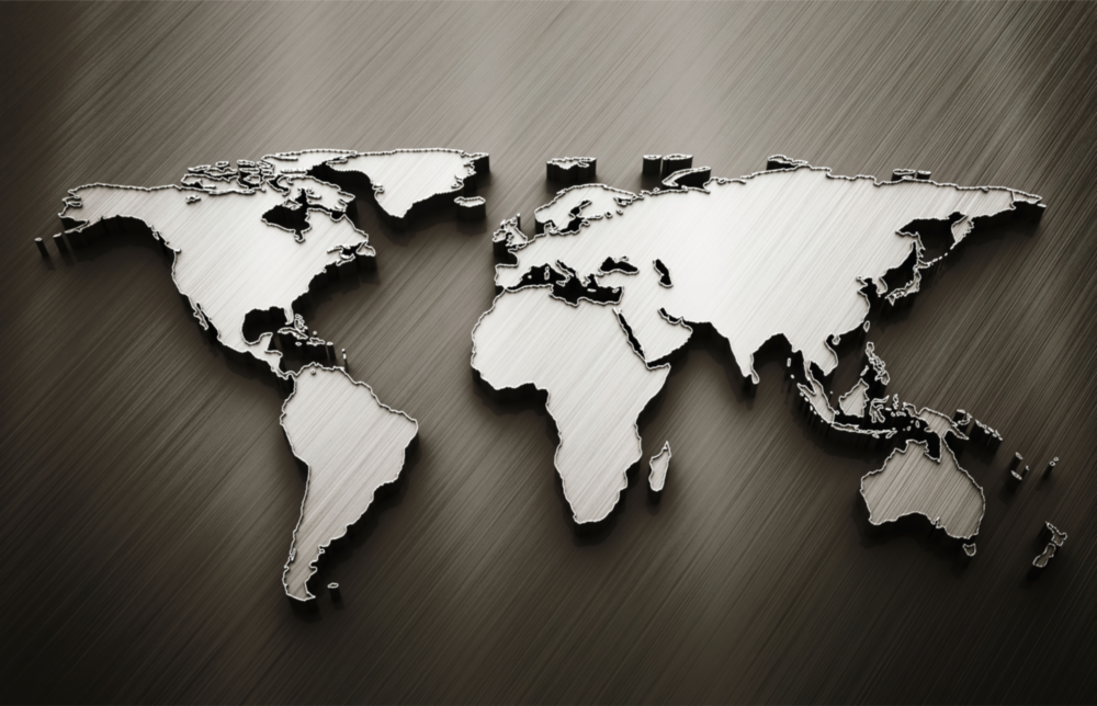 Arte della parete di vetro Mappa del mondo