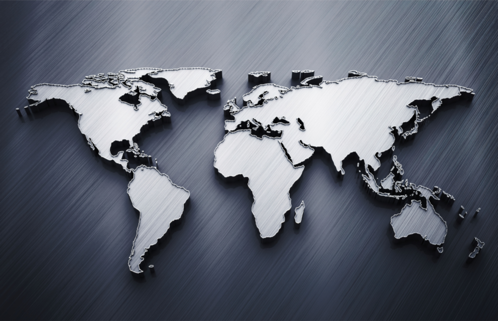 Arte della parete di vetro Mappa del mondo