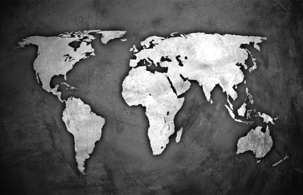 Arte della parete di vetro Mappa del mondo