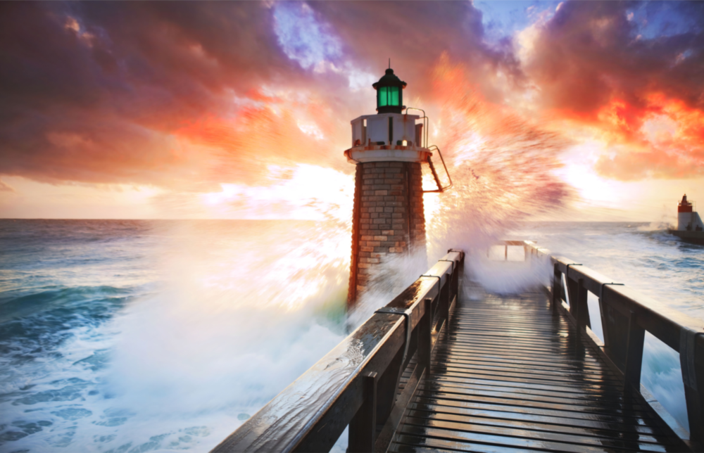 Lighthouse Glass Wall Art