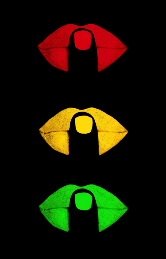 Colored Lips Glass Wall Art