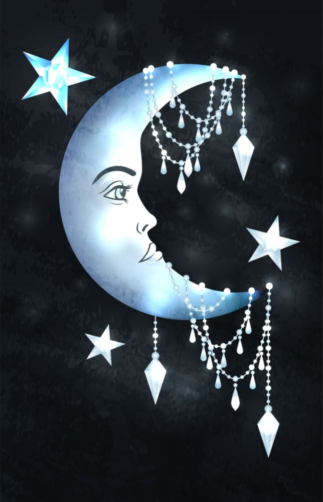 Moon Star Glass Wall Art