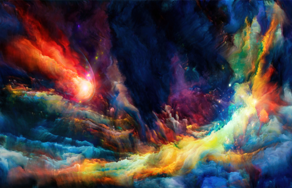 Arte della parete di vetro Spazio colorato