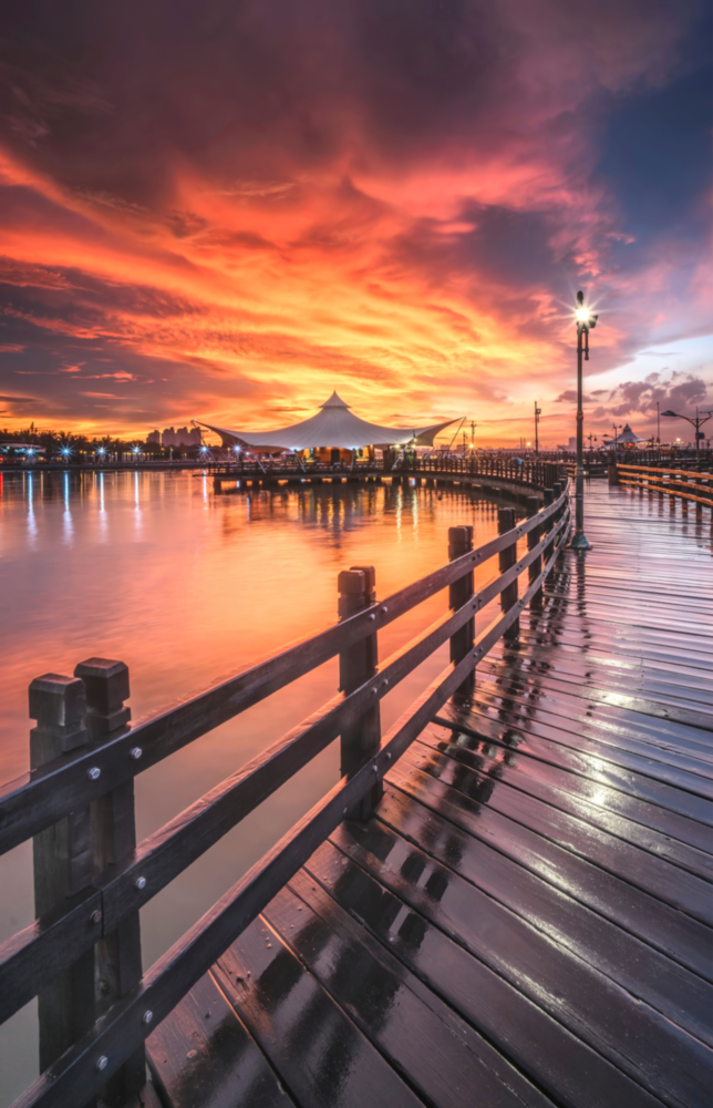 Arte de pared de vidrio de Puente de amor