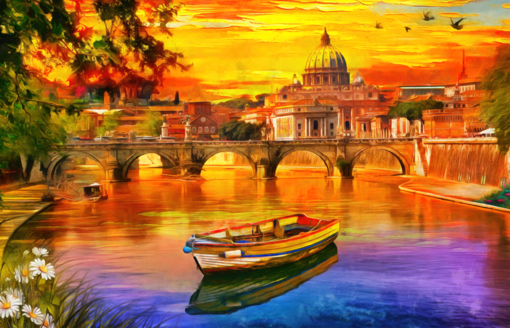 St. Peter Basilika Glasbild