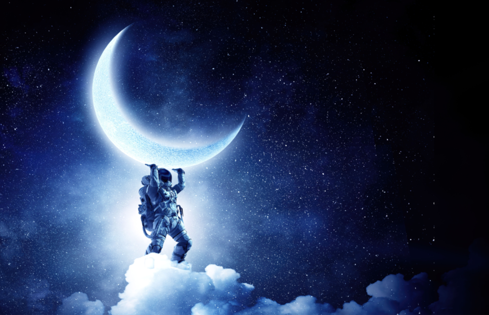 Moon bearer Glass Wall Art