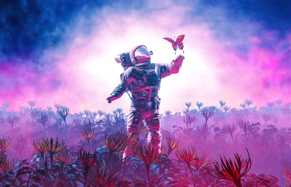 Arte della parete di vetro Terra di farfalle