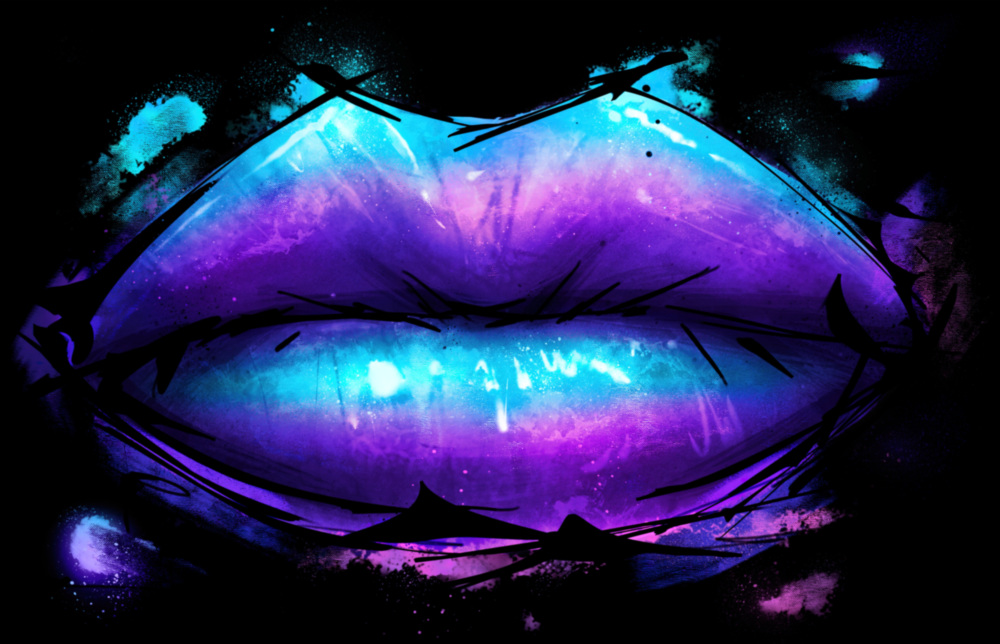 Arte de pared de vidrio de Labio