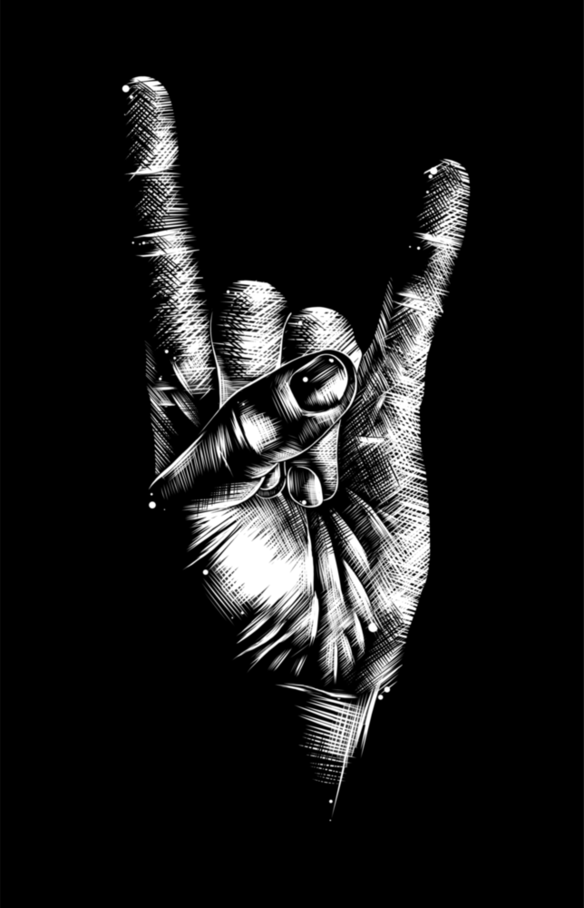 Horns Hands Glass Wall Art