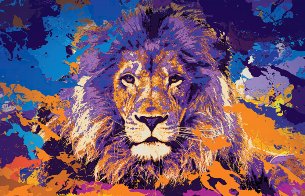 Lion Impression sur verre