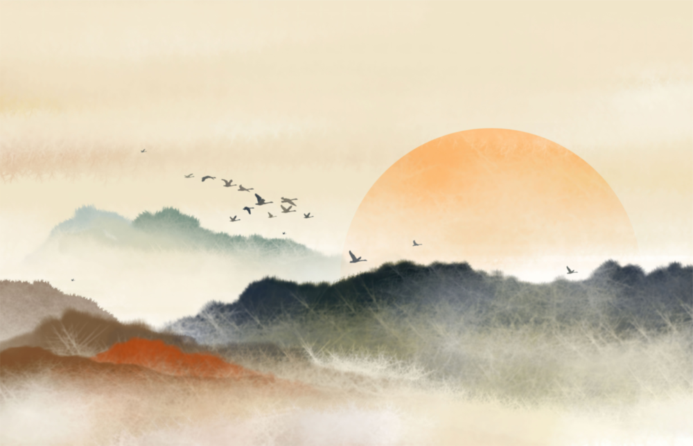 Paysage abstrait Impression sur verre