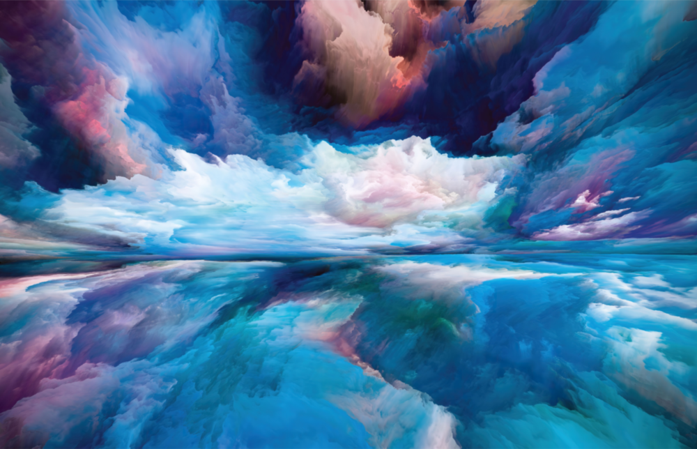 Arte de pared de vidrio de Explosión azul