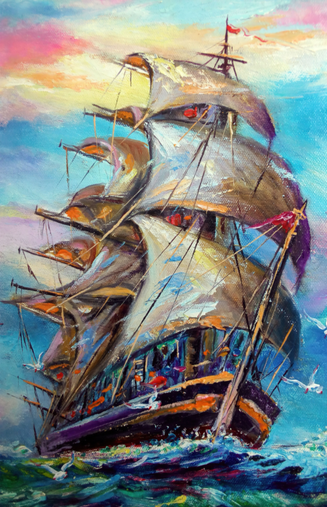 Sailboat Glass Wall Art