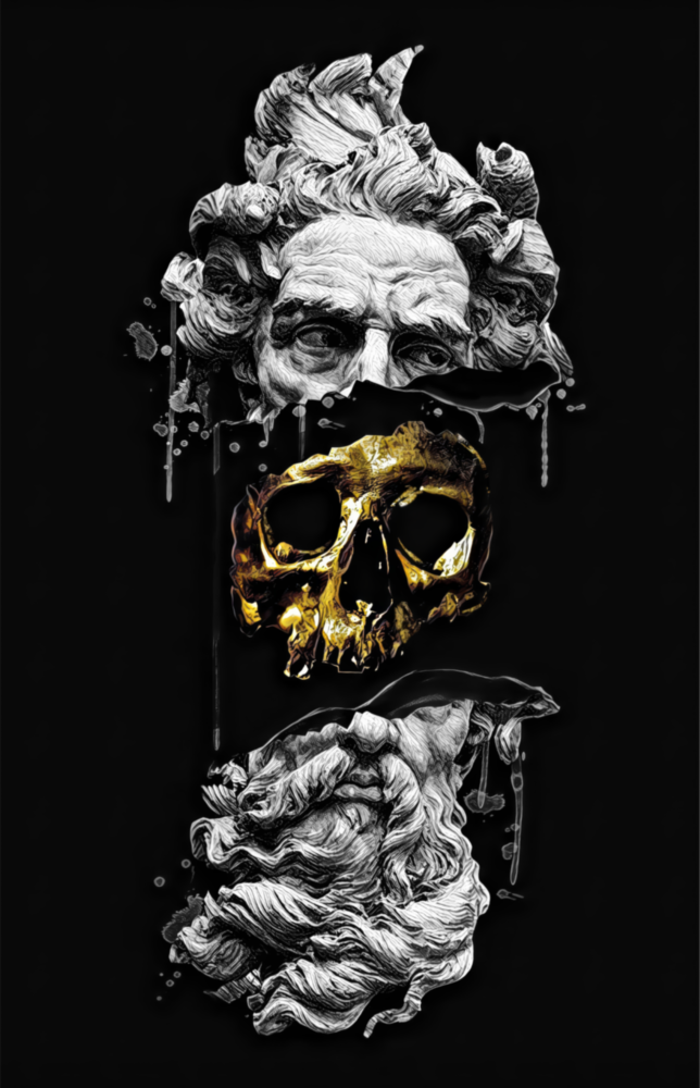 Arte della parete di vetro Poseidone