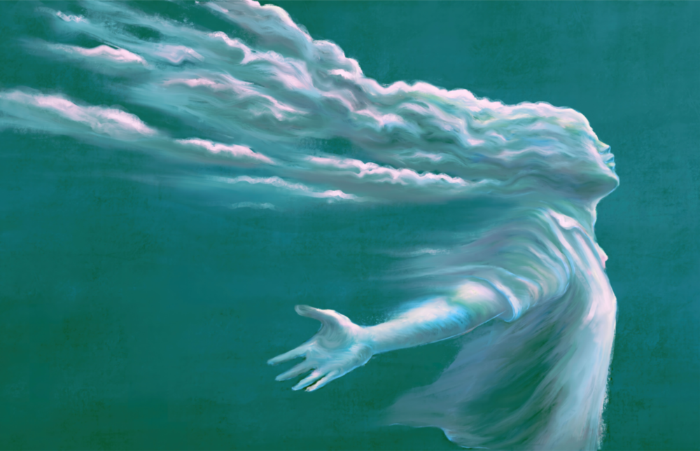 Sturm in Gedanken Glasbild