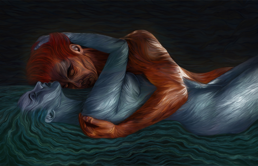 Arte della parete di vetro Acqua e fuoco