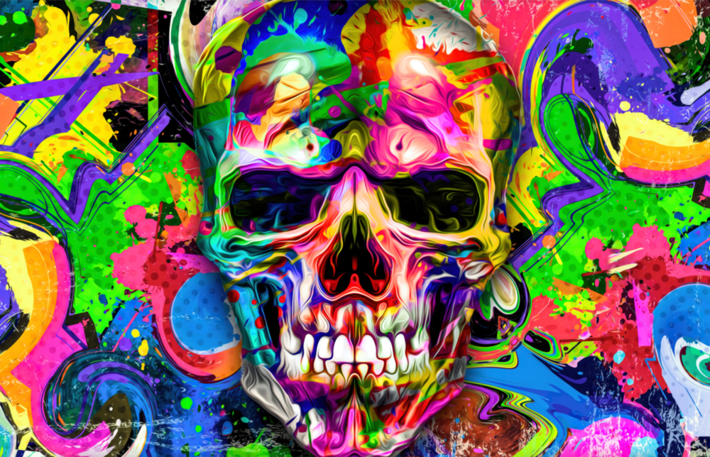 Crâne Impression sur verre