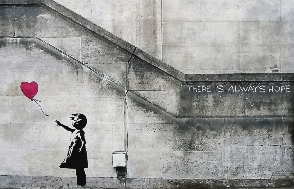 Coeur volant Impression sur verre