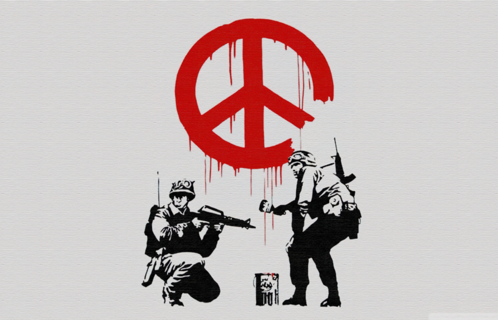 Guerre de la paix Impression sur verre