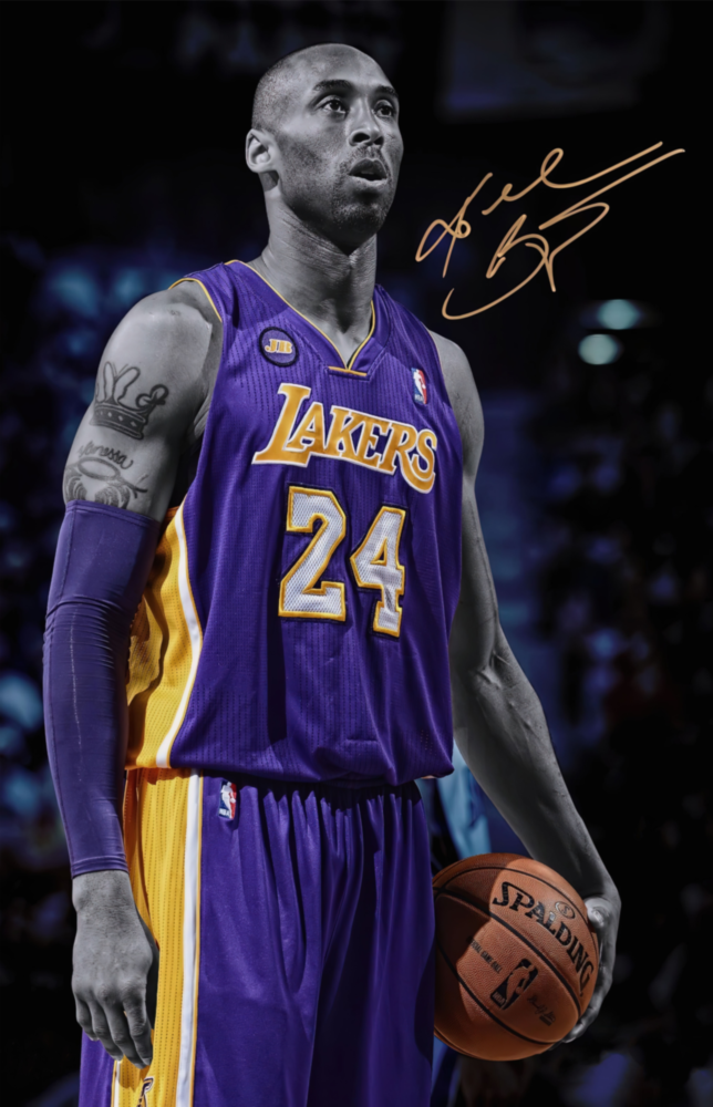 Arte de pared de vidrio de Kobe Bryant