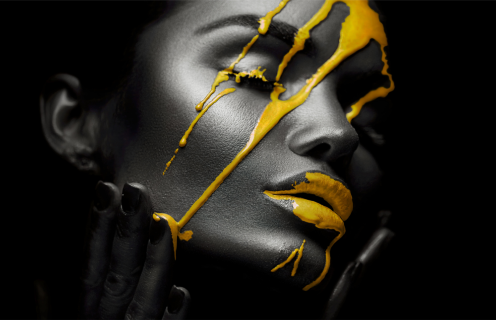 Arte della parete di vetro Vernice gialla