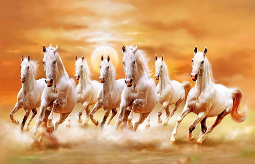 Horses de course Impression sur verre