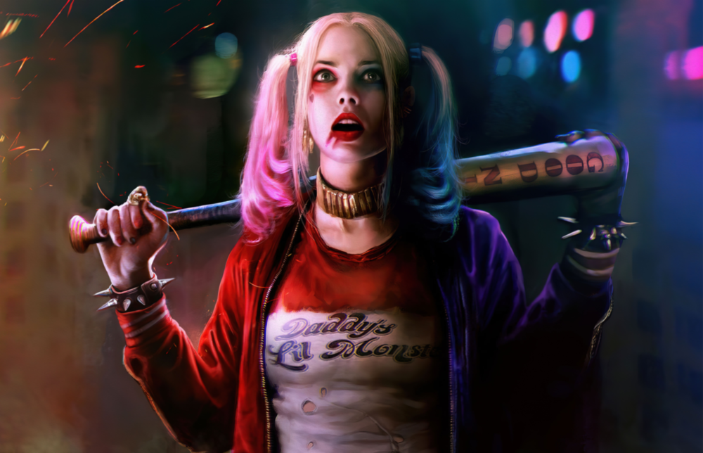 Arte della parete di vetro Harley Quinn